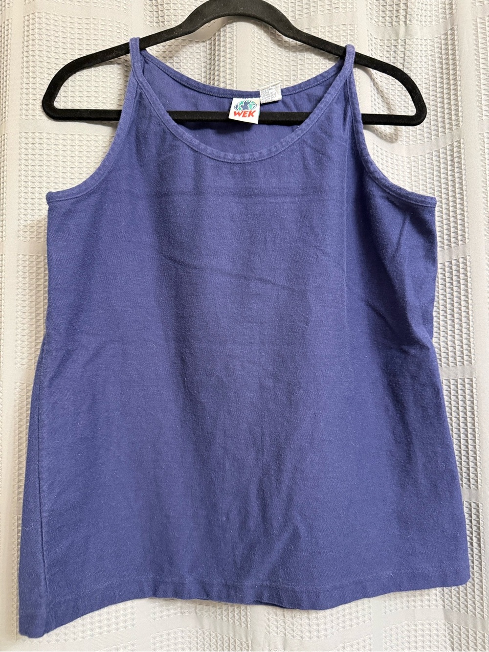 Vintage 90s WEK Cotton Cami Tank Top Indigo Blue Medium Gorpcore